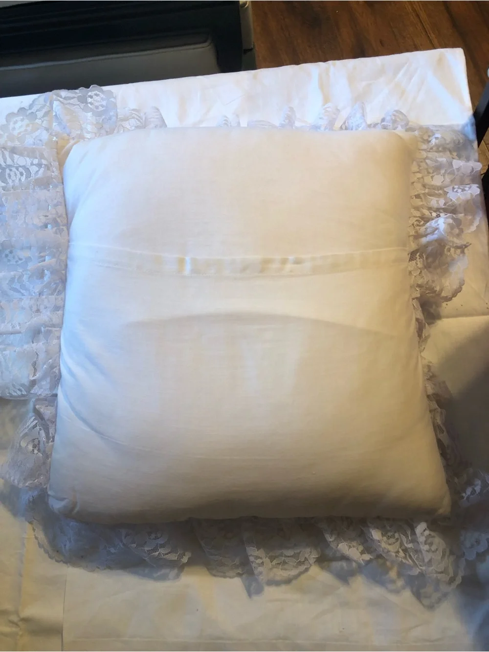 Vintage Handmade Cathedral Window Quilt Pillow